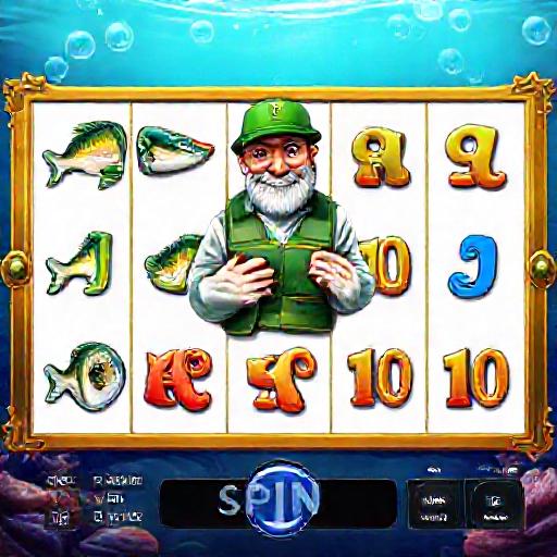 Big Bass Bonanza base game grid showing fish symbols, fisherman wild, and scatter symbols